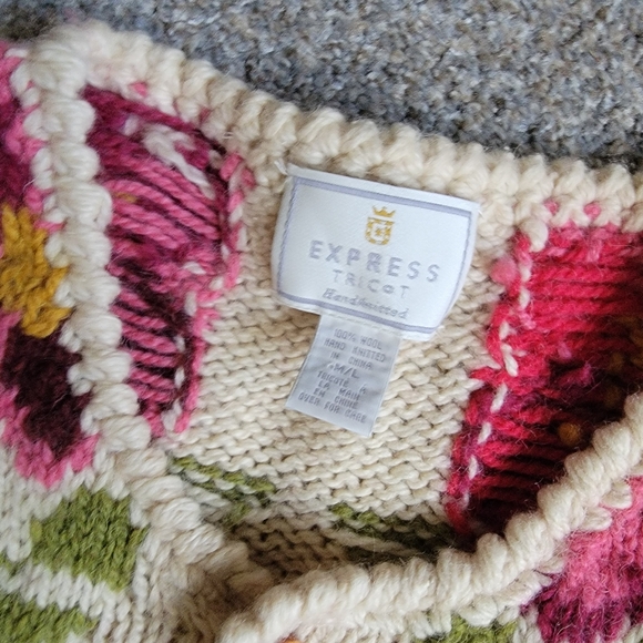 Vintage Express Tricot Floral Cardigan - Picture 3 of 5